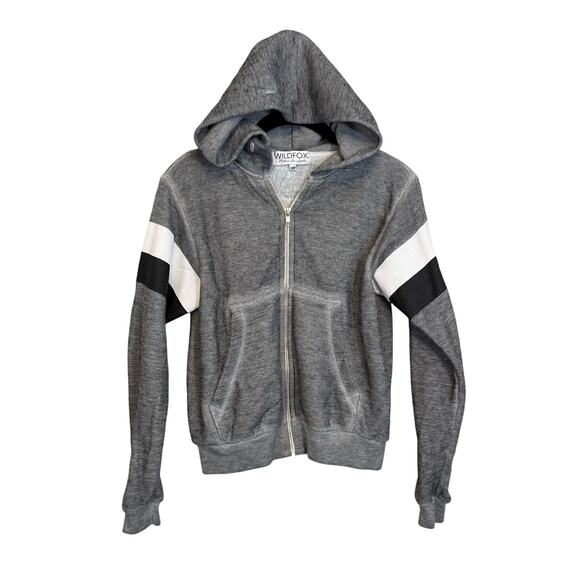 Wild Fox Tops - Wild Fox Perfect Sunny Day Sommers Sweatshirt Women XS Gray Hooded Full Zip USA